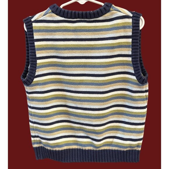 Vintage Gymboree Boys Striped Preppy Sweater Vest XL 6 Years Classic Retro - Picture 3 of 5
